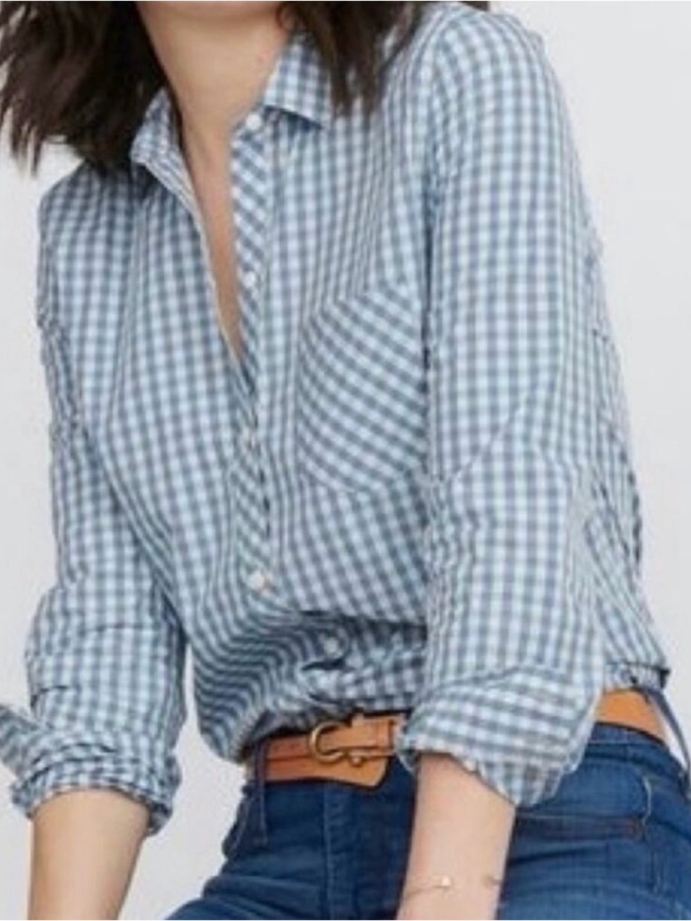 UNTUCKit Crispo Blue White Plaid Checkered Button Down Size 6 NWT